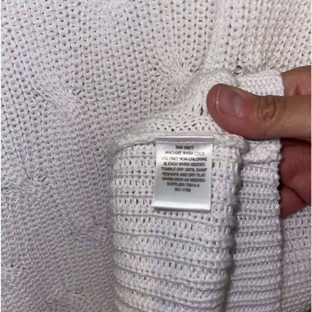 NWT Liz Claiborne Women White Shaker Texture Chunky knit Sweater Size XL - Picture 5 of 5